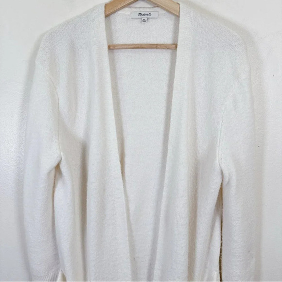 Madewell Merino Wool Alpaca Open Front White Cardigan - Picture 7 of 16